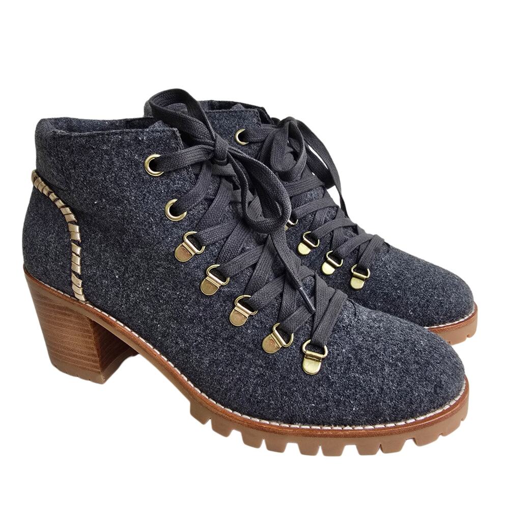 Gray Flannel Hiker Boots Jack Rogers Poppy  Size 10 Dressy Heeled Hiking Boot